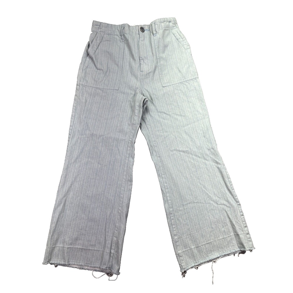 The Great Women Wide Leg Pants Striped Blue White Sz 29 Fits 28" Relax Y2K Grung